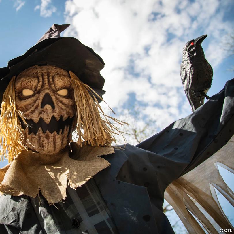 96" Staked Scarecrow Animated Halloween Decoration