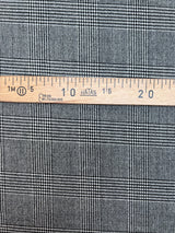 Wool Tweed Houndstooth Gray Checked
