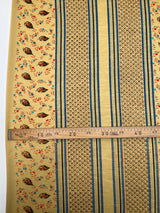 Acrylic Knitted Fabric Beige Blue Printed Lightweight Stretch