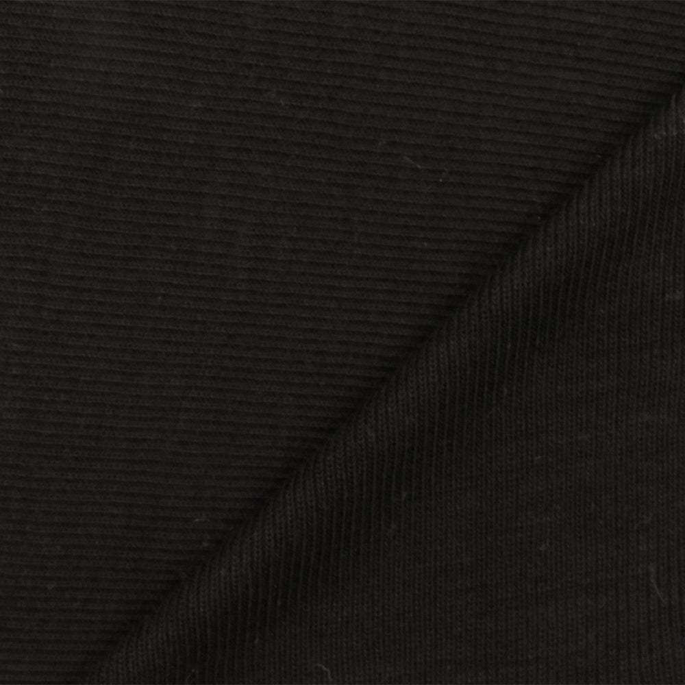 1 Yard Stretch Rayon 1x1 Rib Knit Fabric Aurora Black 68 Inches