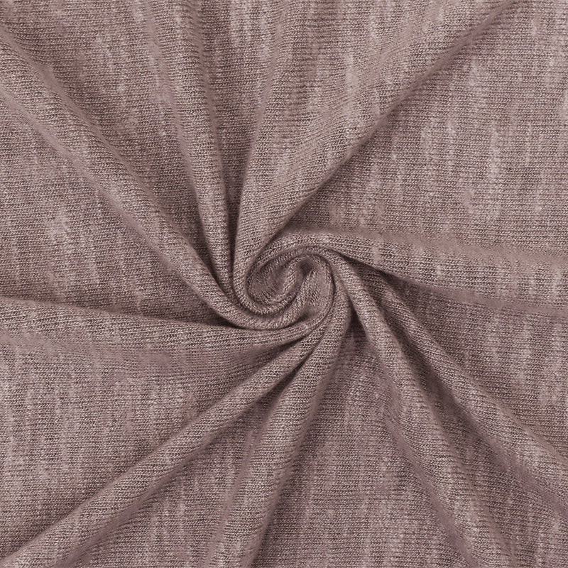 1 Yard Old Mauve Slub Stretch Brushed Jersey Knit Fabric, 58 Inches Wide