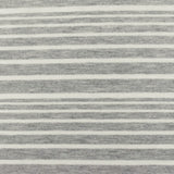 1 Yard Light Gray & White Striped Stretch Jersey Knit Heather Matte Opaque Fabric, 58 Inches