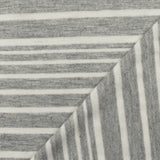 1 Yard Light Gray & White Striped Stretch Jersey Knit Heather Matte Opaque Fabric, 58 Inches