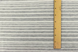 1 Yard Light Gray & White Striped Stretch Jersey Knit Heather Matte Opaque Fabric, 58 Inches