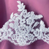 Embroidered Corded Lace Trim White