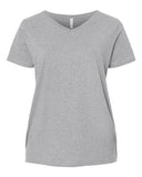 LAT Women's Curvy Collection Fine Jersey V-Neck Tee