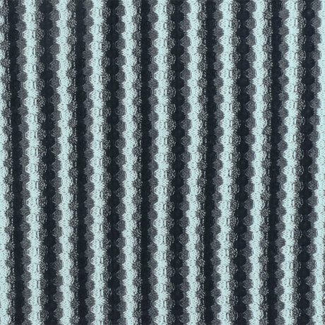 1 Yard Airy Blue, Black & Gray Stripe Knit Polyester, Cotton Blend Soft & Opaque 58" Wide