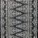 1 Yard Ivory Beaded and Corded Lace Fabric Embroidered on 100 Percent Polyester Net Mesh 51 Inch Width