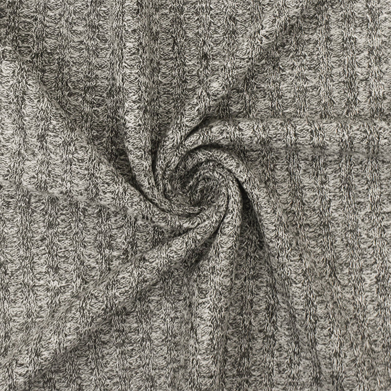 1 Yard Nature Black White Texture Stretch Rib Waffle Knit Fabric 58 Inches Wide