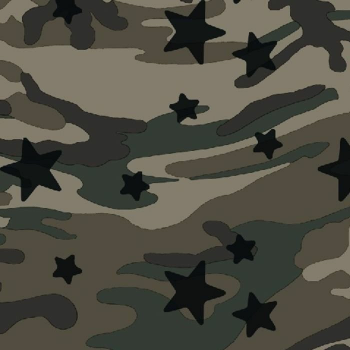 Printed Spandex Camo Star Fabric