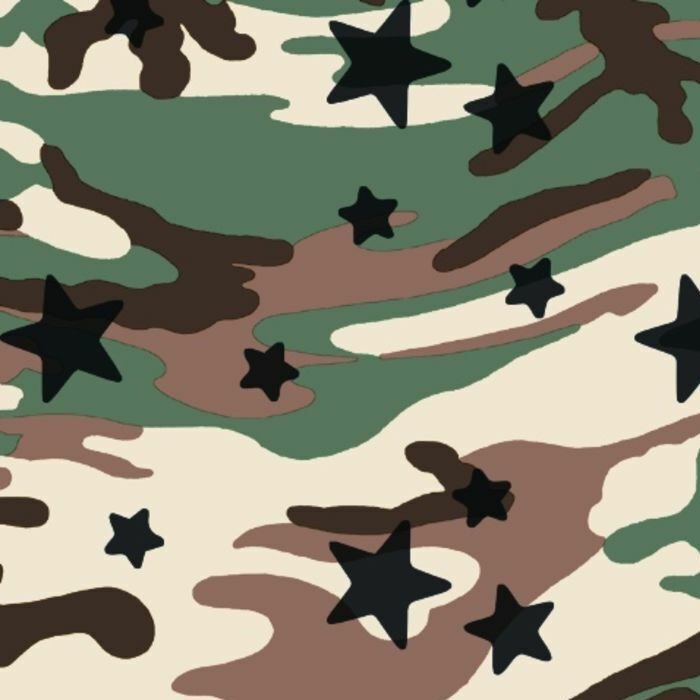 Printed Spandex Camo Star Fabric