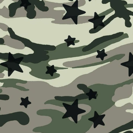Printed Spandex Camo Star Fabric