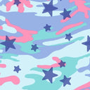Printed Spandex Camo Star Fabric