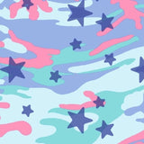 Printed Spandex Camo Star Fabric