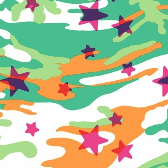 Printed Spandex Camo Star Fabric