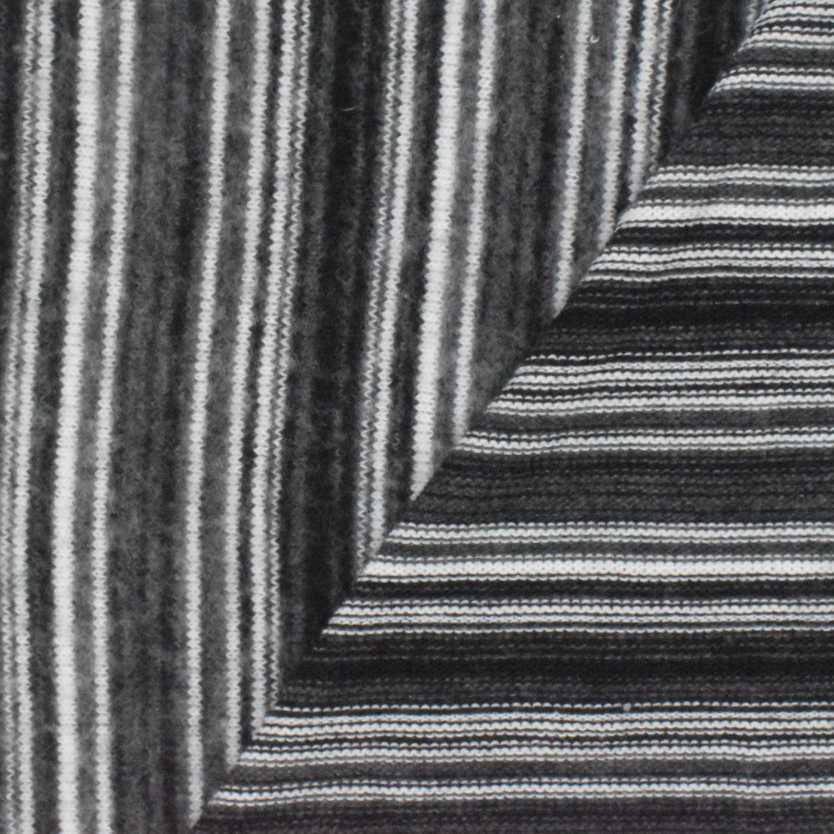 1 Yard Classic Black White Gray Stripe Stretch Brushed Face Jersey Knit Fabric 58 Inches Wide