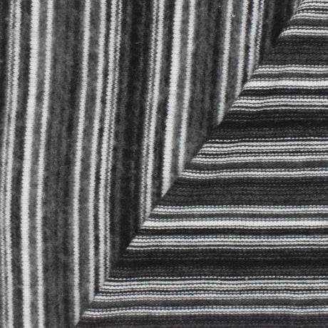 1 Yard Classic Black White Gray Stripe Stretch Brushed Face Jersey Knit Fabric 58 Inches Wide
