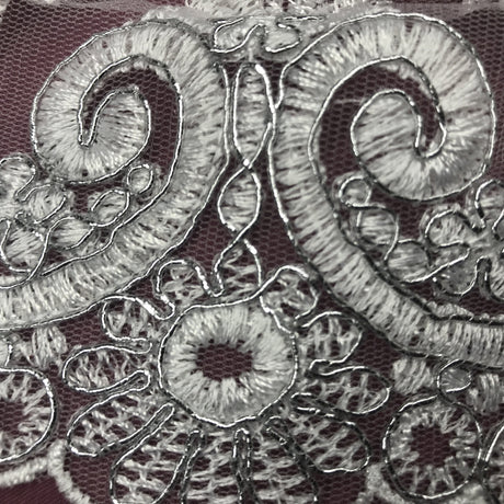 Corded Lace Trimming 6.5" Double Sided Embroidered