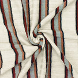 1 Yard Multi Stripe Stretch Rib Knit Off White, Wine Red, Fog Blue, Blue Black, Carmel Beige Matte Finish 57 Inches Width