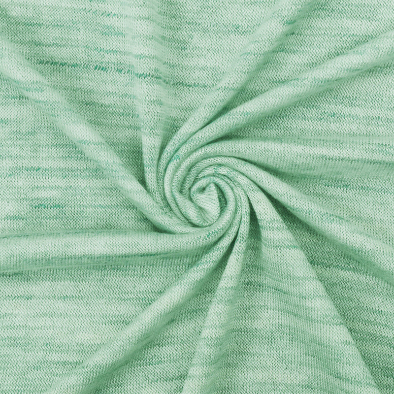 1 Yard Mint Green Ivory Slub Stretch Rayon Jersey Knit Fabric For Dancewear And Overlays 58 Inches Width