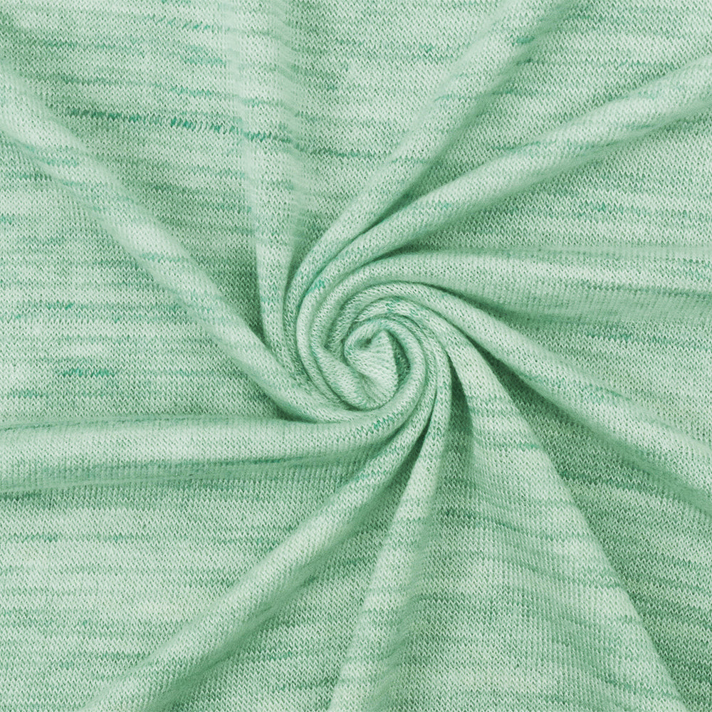 1 Yard Mint Green Ivory Slub Stretch Rayon Jersey Knit Fabric For Dancewear And Overlays 58 Inches Width