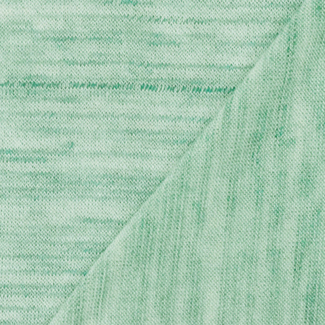 1 Yard Mint Green Ivory Slub Stretch Rayon Jersey Knit Fabric For Dancewear And Overlays 58 Inches Width