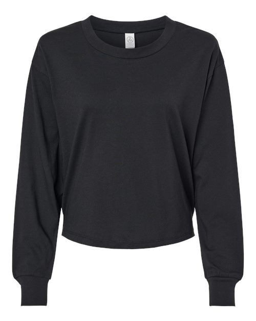 Women's Cotton Jersey Long Sleeve Crop Tee