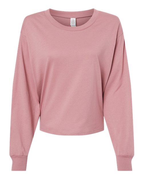 Women's Cotton Jersey Long Sleeve Crop Tee