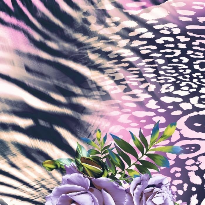 Printed Spandex Fabric Lady Rose Floral Animal