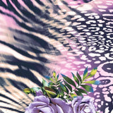 Printed Spandex Fabric Lady Rose Floral Animal