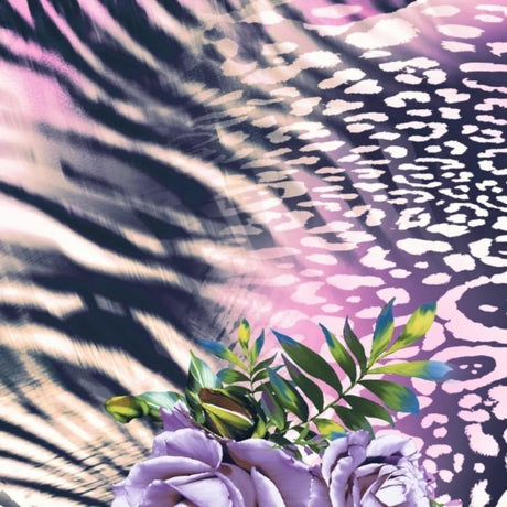 Printed Spandex Fabric Lady Rose Floral Animal