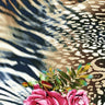 Printed Spandex Fabric Lady Rose Floral Animal