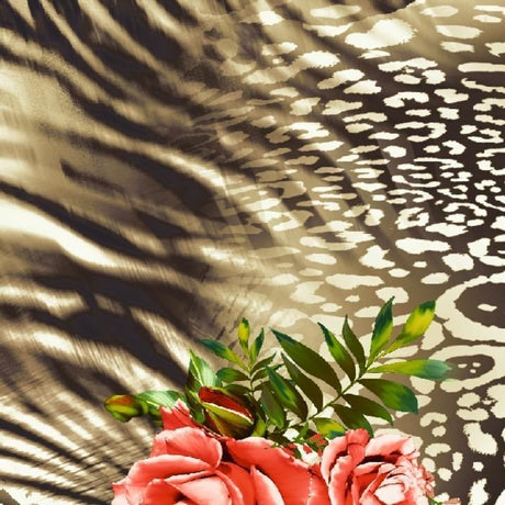Printed Spandex Fabric Lady Rose Floral Animal
