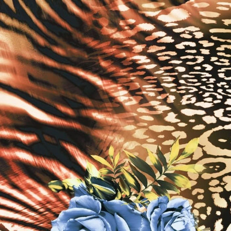 Printed Spandex Fabric Lady Rose Floral Animal