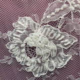 Beaded Chantilly Floral Lace White