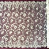 Beaded & Corded Chantilly Floral Lace Fabric - White Floral Embroidered Beaded Corded, 58" Width (3 Yards)