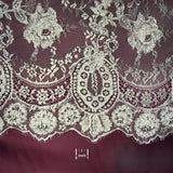 Beaded Chantilly Floral Lace White