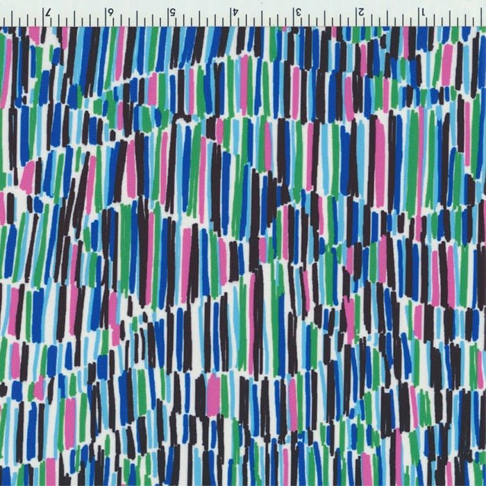 Printed Spandex Linear Meadows