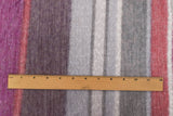 1 Yard Dusty Purple Blue Multi Tie Dye Stripe Stretch Cotton Jersey Knit Fabric 60 Inches