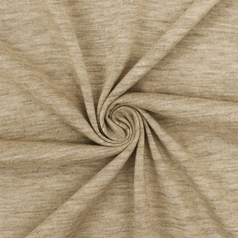 1 Yard Ivory & Desert Beige Slub Jersey Knit Matte Finish Fabric for Dresses & Tees, 60 Inches Width