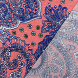 1 Yard Lady Pink Blue Multi Baroque Printed Stretch Poly ITY Jersey Knit Fabric 58" Width