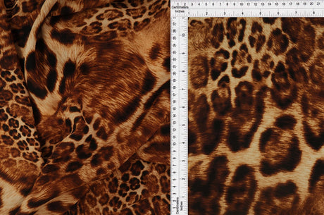 Animal Print Ghost Crepe Fabric Mocha