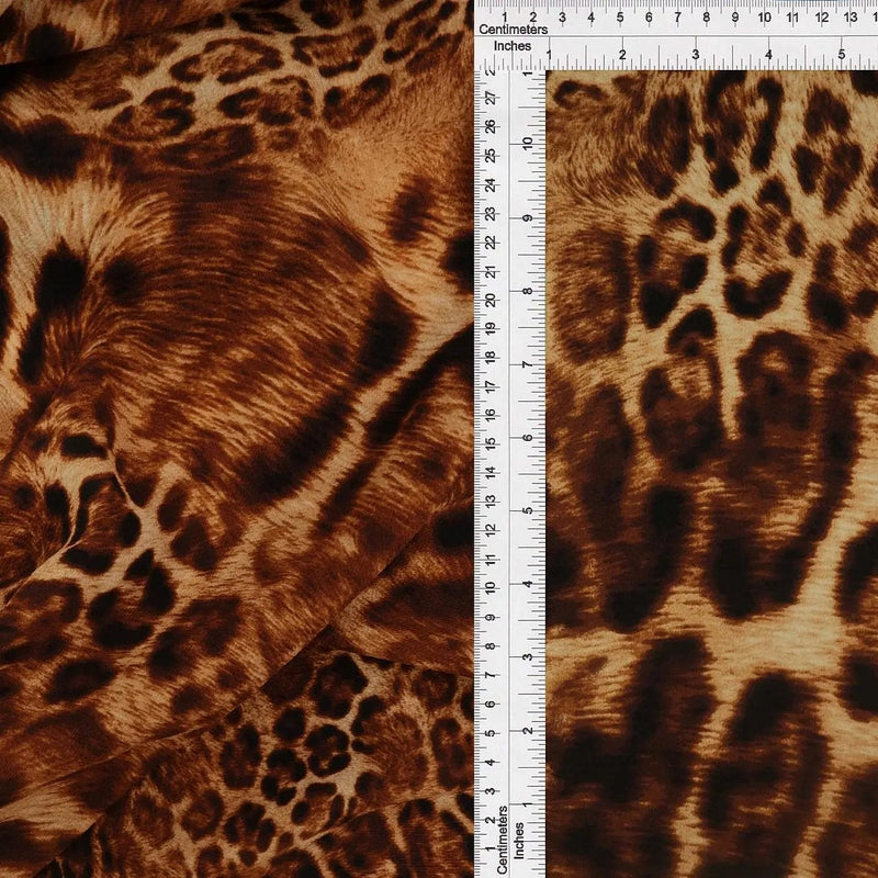 1 Yard Ghost Crepe Animal Print Woven Fabric Stretch Durable Drapery 57/58" Width