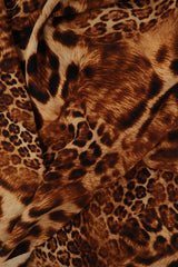 Animal Print Ghost Crepe Fabric Mocha
