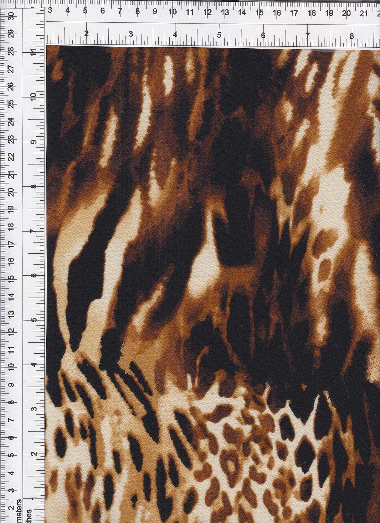 Animal Print Ghost Crepe Fabric Mocha