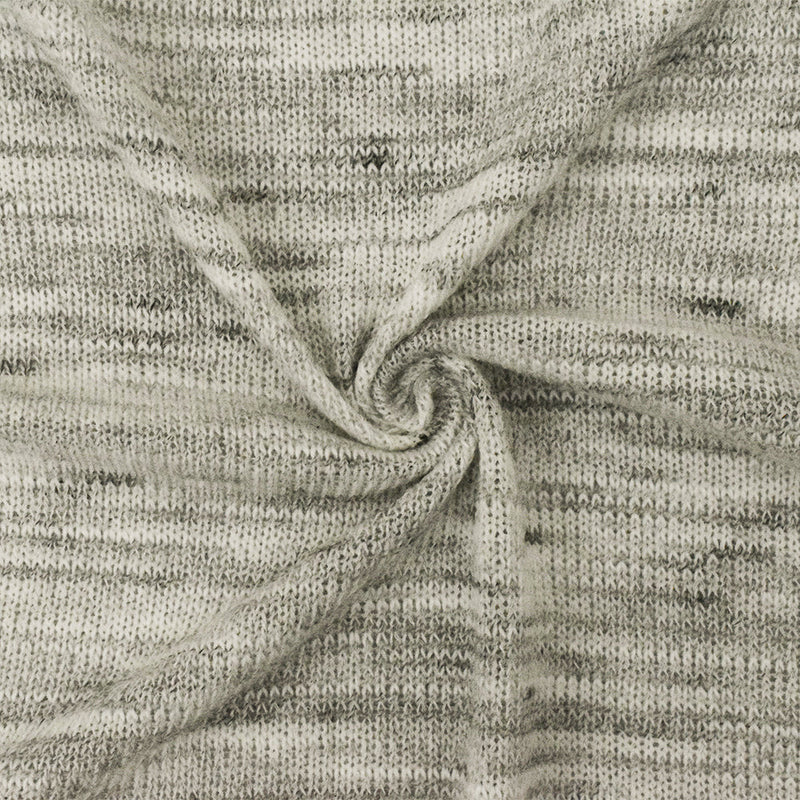 1 Yard Pale Ivory White Black Slub Stretch Jersey Knit Fabric 58 Inches Wide