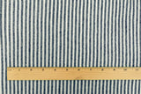 1 Yard Navy Blue White Striped Stretch French Terry Face Knit Fabric 63 Inches