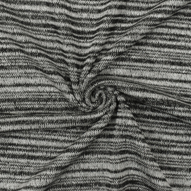 1 Yard Old White & Black Stripe Stretch Jersey Knit Fabric, 57 Inches Wide