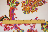 1 Yard Soft Pink & White Baroque Print Jersey Knit Lightweight, Stretchy, and Perfect for Stylish Looks, 57 Inches Wide