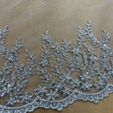 Beaded Lace Fabric on Polyester Net Mesh